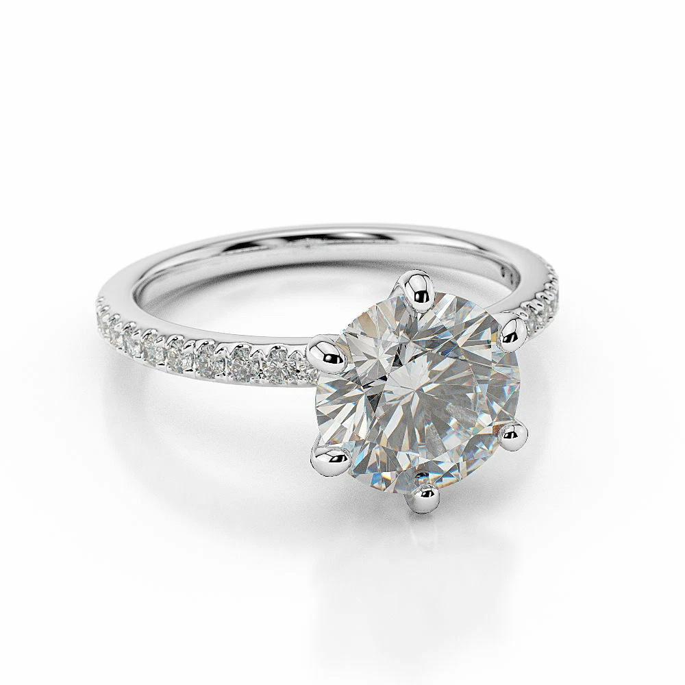 Diamond Solitaire Ring 1 carat Round-cut 14K White Gold (I2/I)