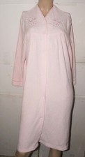 NEW Miss Elaine Zip-Up Brushed-Back Terry Short Robe 851006 Pink M