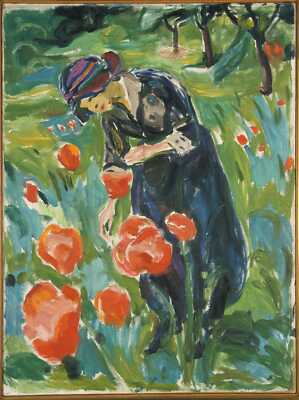 Woman with Poppies by Edvard Munch Quality Print Frame Me