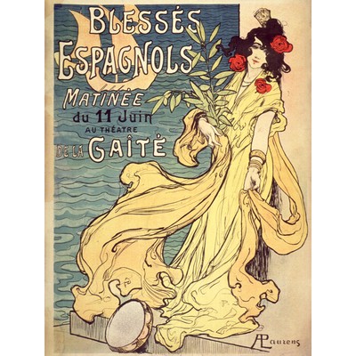 Laurens Blesses Espagnoles Injured Spanish Play Advert Large Wall Art Print