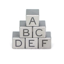 Engraved Tungsten Cubes with Letters