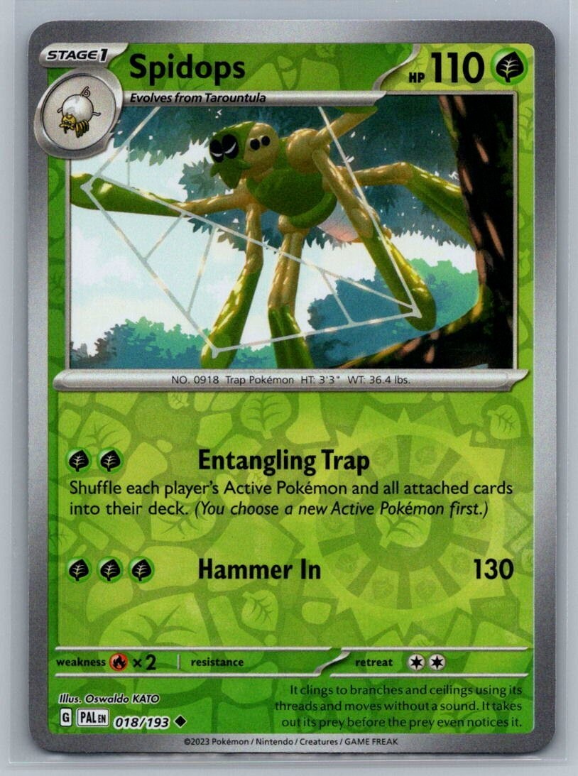 Spidops 18/193 Paldea Evolved Uncommon  Reverse Holo Pokémon TCG 2023