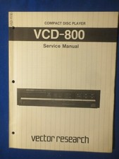 Vector Research VCD-800 CD Player Service Manual Factory Original The Re...