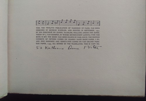 FRENCH SONG-BOOK Katherine Anne Porter 1933 with English Lyrics Music SCARCE DJ - Picture 10 of 12