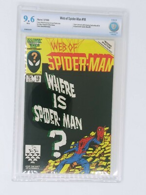 Web of Spider-Man #18 CBCS 9.6 White Pages Marvel Comics Cameo Venom Eddie Brock
