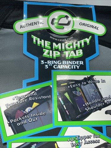 Case It The Mighty Zip Tab 3-Ring Binder 3” Capacity Black Gray Red BRAND NEW - Picture 8 of 20