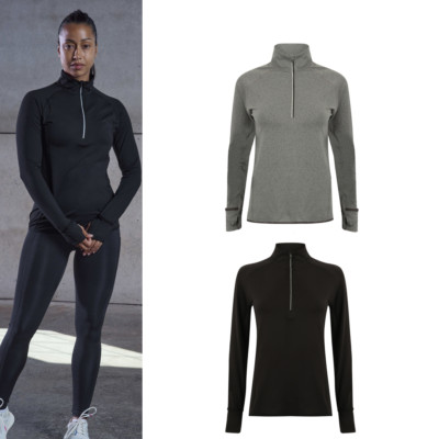 Tombo Damen Sportbekleidung 1/4 Zip Top (tl563) - Langarm T-Shirt