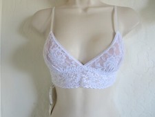 HANKY PANKY SIGNATURE LACE PADDED BRALETTE 487004, XS, WHITE, NWT 58