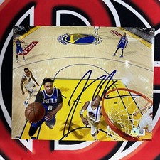 Jahlil Okafor Autographed Philadelphia 76ers 8x10 Photo Signed Beckett BAS COA