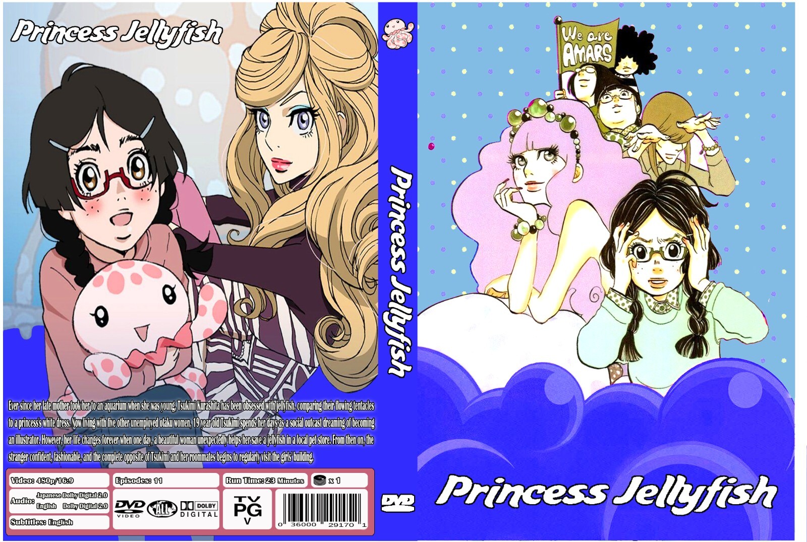 Princess Jellyfish Serie Anime Completa Doble Audio Inglés/Japonés