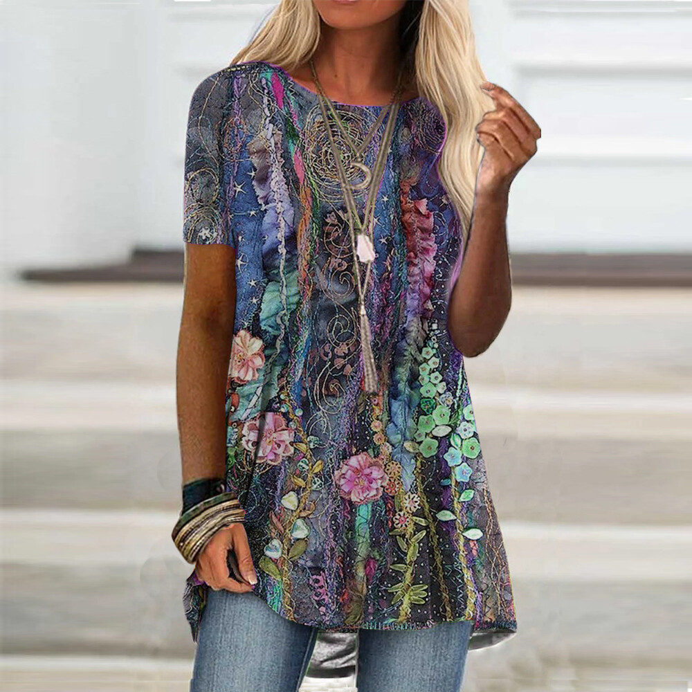 flowered tunic tops
