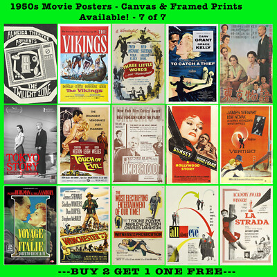 50er Jahre Retro Klassiker Filmplakate, Leinwand & gerahmte Optionen in vielen Größen - 7 von 7