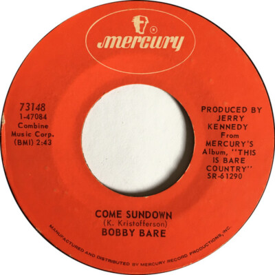 Bobby Bare - Come Sundown / Woman, You Have Been A Friend To Me READ DESCRIPTION