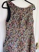 Vintage New Look Size UK 16 Tapestry Floral Sheath A line Short WOMENS Dress