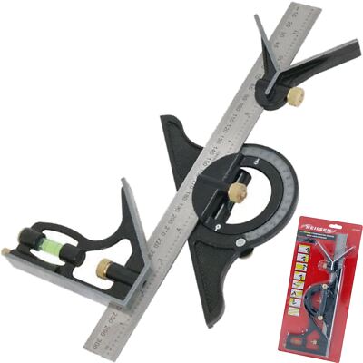 12 Zoll verstellbare Kombination Tri Square gleitender Winkelsucher Lineal Wasserwaage CT1007