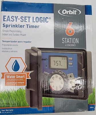Orbit 6-Station Sprinkler Timer 3 Programs w/ Easy-Set Logic 57896 NEW