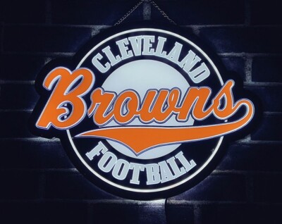 Cleveland Browns Dawg Pound 3D LED 17''x14'' Neon Sign Light Lamp Bar Open Display