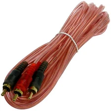 Long 20' Ft Feet 6m Shielded RCA Cable 2 Male to 2 Male Home Car Audio Amplifier