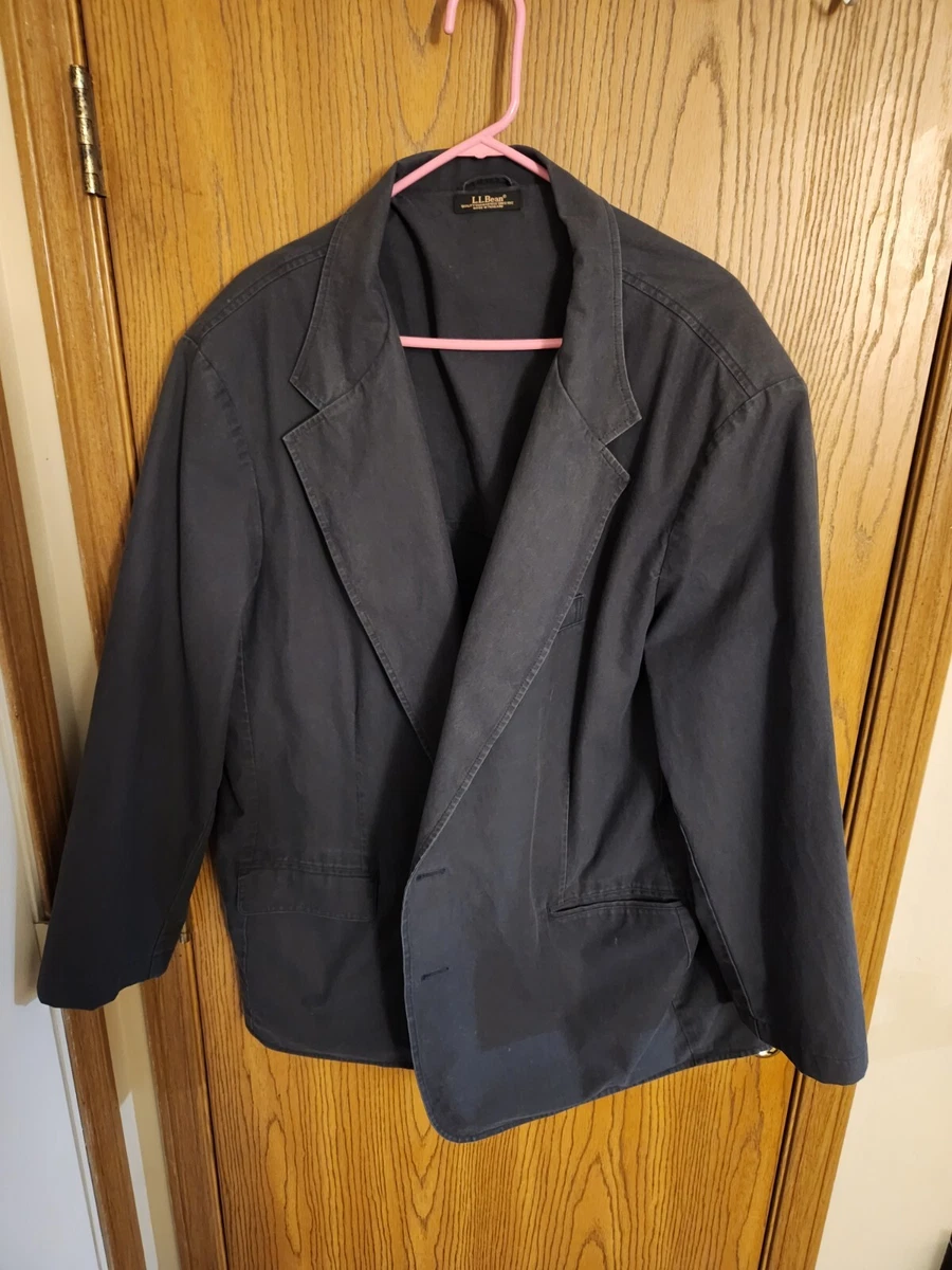 LL Bean Cotton Blazer Sport Coat Men 50R OKU59 Safari Travel Unstructured