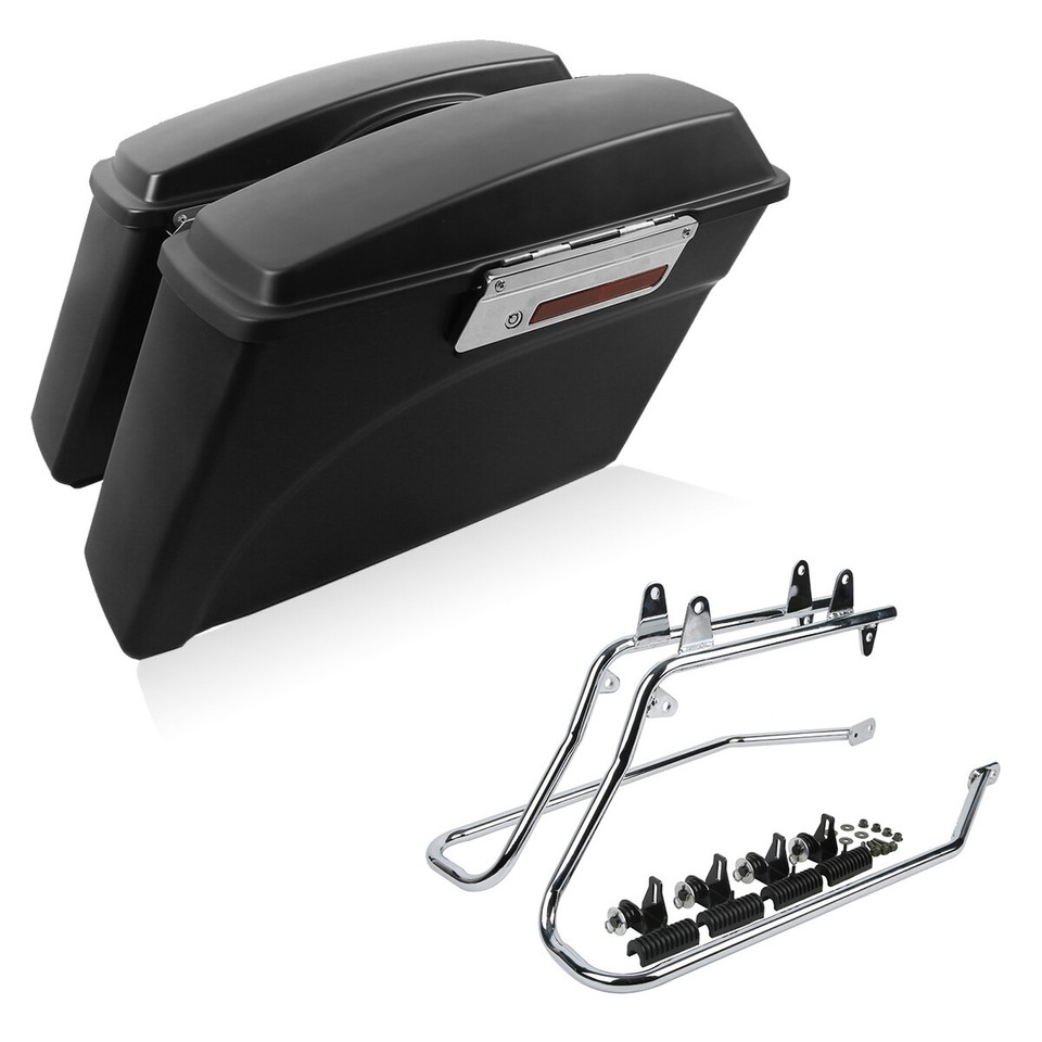 Saddlebags W/Conversion Bracket Fit for Harley Softail Heritage/Deluxe 1984-2017