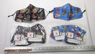NEW DIXIE DARLING REVERSIBLE REUSABLE CLOTH FACE MASK SET OF 6  MOTORCYCLE lm