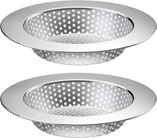 2PCS Kitchen Sink Drain Strainer 4.5" Stainless Steel Catcher Basket Wide Rim