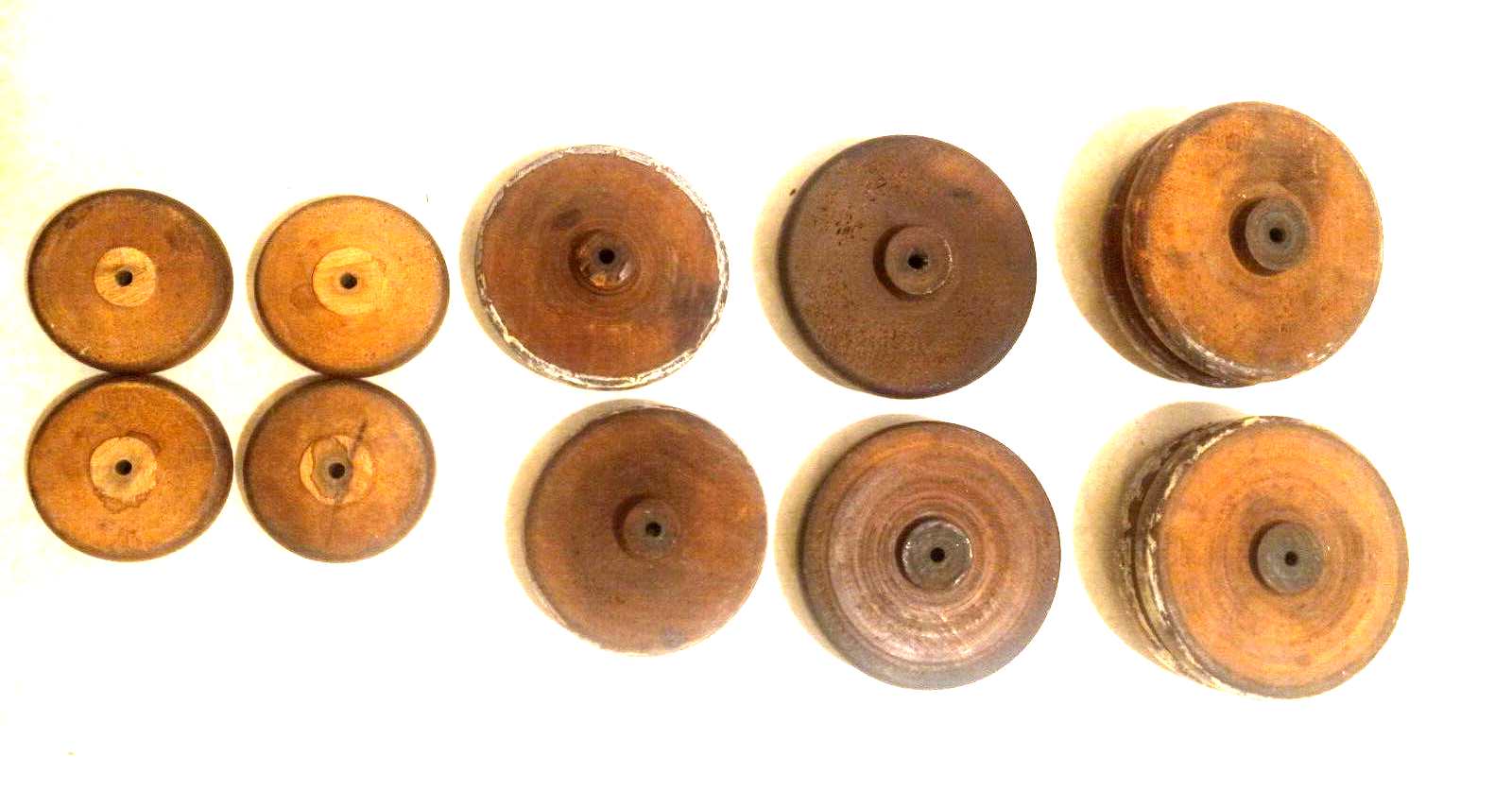 10 Vintage Wooden Toy Wheels and Pulleys; 4 Sets eBay