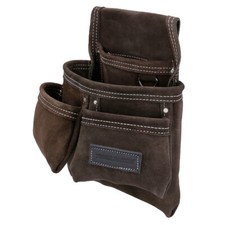 TOUGH MASTER Heavy Duty Tool Belt Pouch 4 Pocket Leather Suede DIY Professional