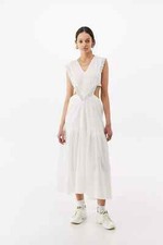 Urban Outfitters Macie Lace Apron Front Midi Dress XL 12 Women Casual NEW 38783