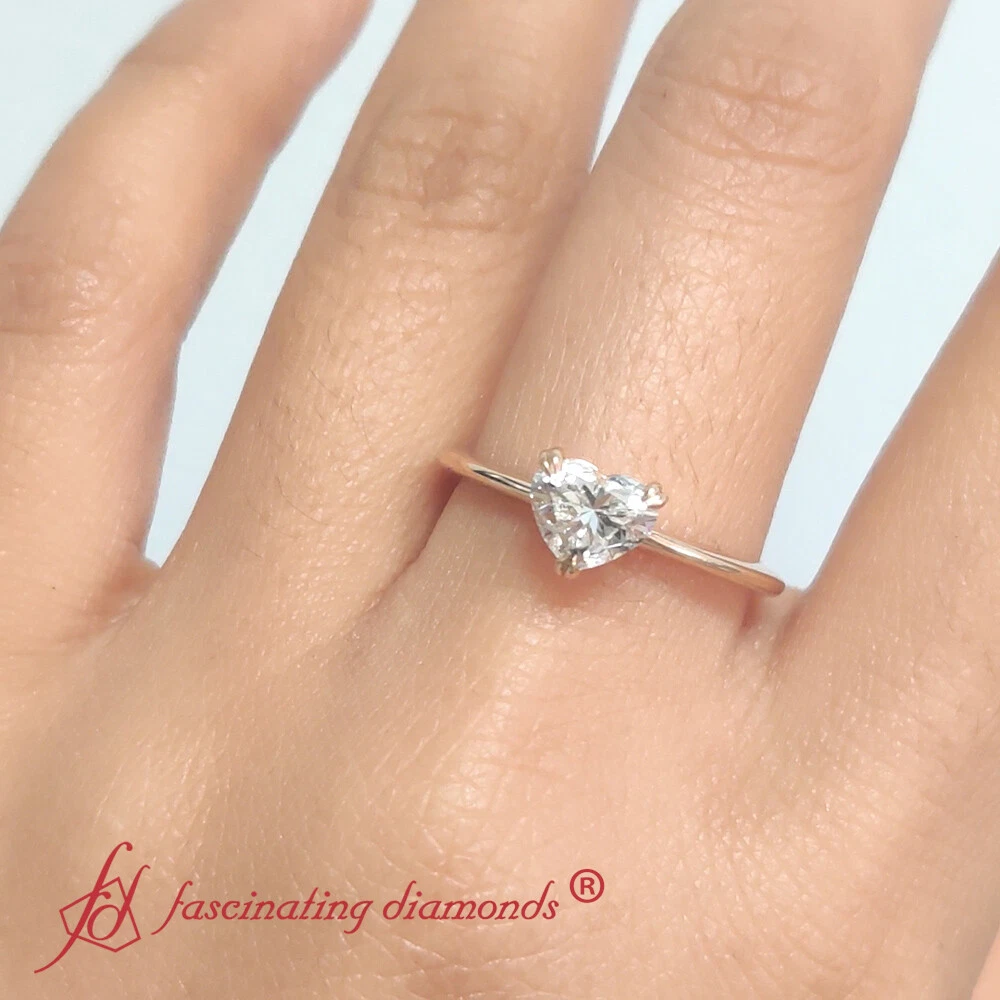 Heart shaped diamond solitaire sale