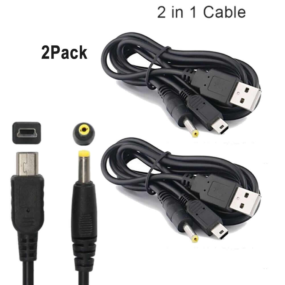 2 pièces pour câble de charge de données USB 2 en 1 Sony PSP 1000/PSP Silm &amp; Lit