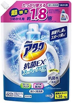 [Large capacity] attack Antibacterial EX Super Clear Gel Laundry Detergent Liqu