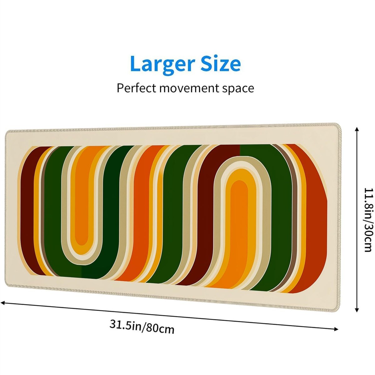 70s Retro Gaming Mouse Pad Abstract Geometric Red Yellow