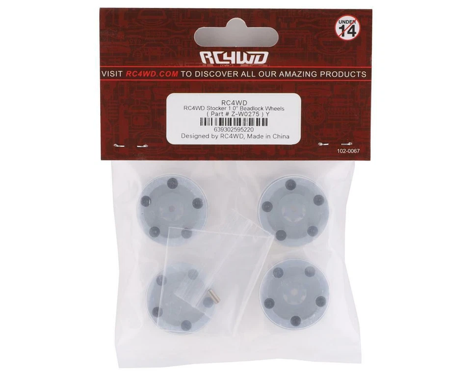 RC4WD Stocker 1.0" Beadlock Wheels (Silver) (4) [RC4ZW0275] - Image 4 of 4