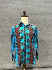Vintage Panhandle Slim Western Shirt Mens 16 1/2 35 Southwestern Pearl Snap