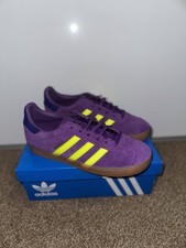 Adidas Originals Gazelle J Trainers Purple/Yellow UK 4 (US 4.5) Suede Gum Sole B