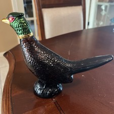 Vintage 1970s Avon for Men "PHEASANT DECANTER" Leather After Shave empty bottle