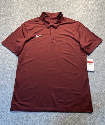  NEW Nike Dri-FIT Polo Shirt   Men s Large - Maroon  Short Sleeve   Golf Casual