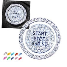 Bling Ring Emblems - Crystal Rhinestone Car Decal, Glamorous Ring Cover Silver