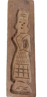 Primitive Wooden Mold Speculaas  Cookie Mold 10'' King Saint Wise Man Butter