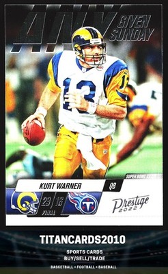 Kurt Warner 2022 Panini Prestige Any Given Sunday Tennessee Titans #7