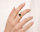 GENUINE 1.20 Cts TSAVORITE & W/SAPPHIRES RING 14K YELLOW GOLD PLATED (.925) -NWT — photo 3