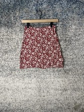 Reformation Ventura Mini Skirt Flower Girl Red Size 0