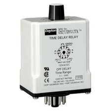 Dayton Single Function Time Delay Relay, Octal, Off Delay, 1 Functions 120V