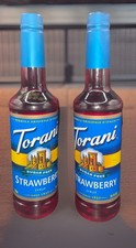 Torani Sugar Free Syrup Strawberry Zero-Calorie Flavoring Drinks 25.4 oz 2 Pack