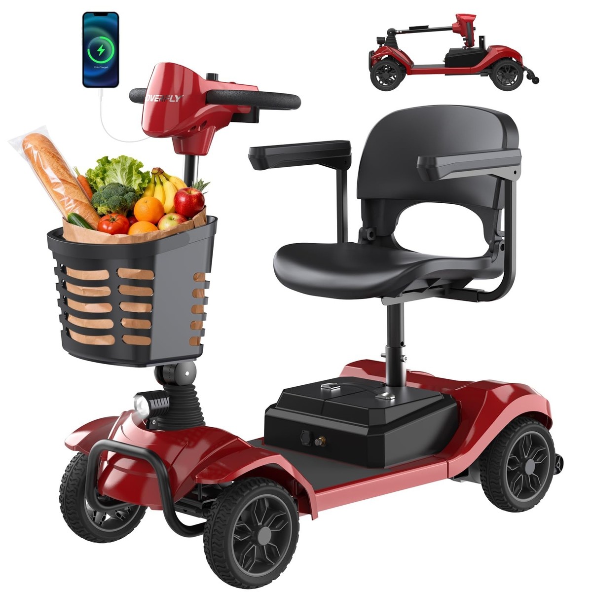 Hoverfly T4 Mobility Scooter for Seniors, Max 12.4-Mile Range & 3.7 mph,  3-Po... | eBay