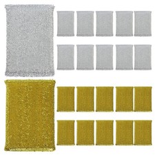 24 Pcs Glitter Dishwashing Sponge Pad Household Cleaning Scouring Sponge