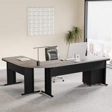 Tribesigns 83" L-Shaped Executive Desk, Large Office Desk with Drawes, Industria