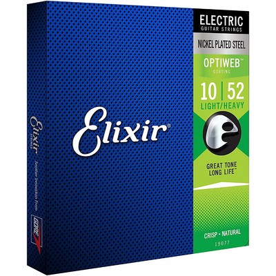 Elixir Electric Guitar Strings with OPTIWEB Coating, Light/Heavy (.010-.052)
