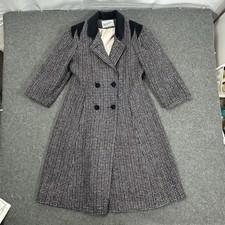 Vintage Rothschild Girls Wool Blend Dress Coat Velvet Collar